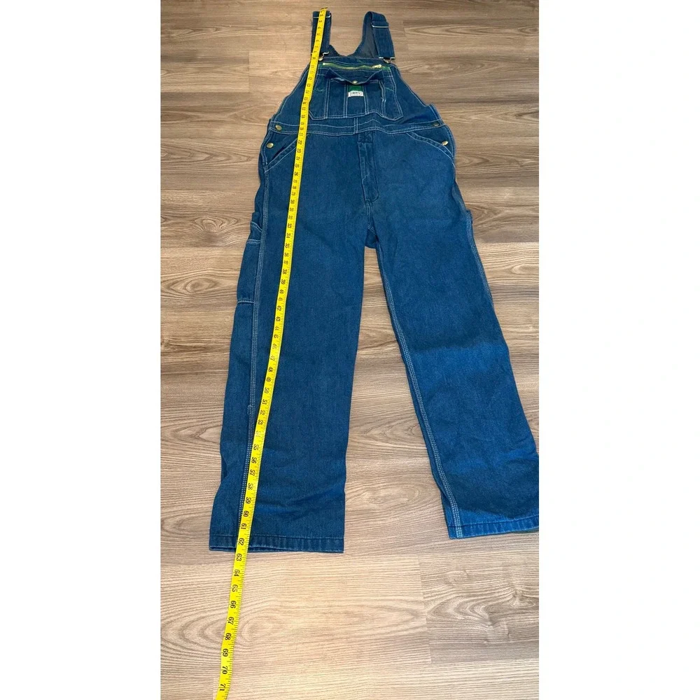 Liberty Mens Denim Bib Overalls Indigo Blue Cotton Workwear size 34 x 29